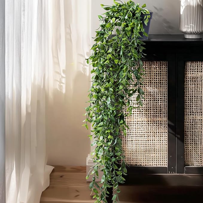 Artificial Hanging Plant 2 Pcs Faux Plant Ivy Vine Faux Eucalyptus Vines Fake - Image 6