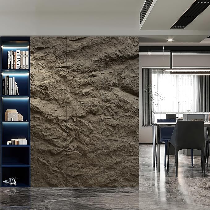 KASARO 3D Faux Stone Wall Panels, Cement Texture Thicker Accent - Image 5