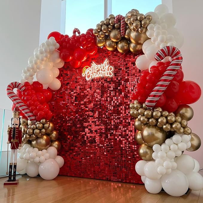 COKAOBE Red Shimmer Wall Backdrop, Photo Backdrops - Image 6