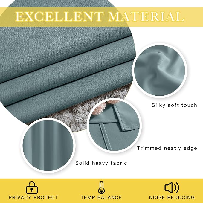 NICETOWN Greyish Blue Sliding Door Curtain - Image 4