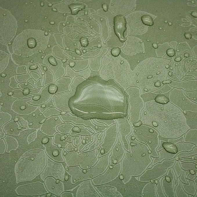 Green Flower Wallpaper Stick and Peel 17.7inch x 118.1inch Embossed Floral - Image 8