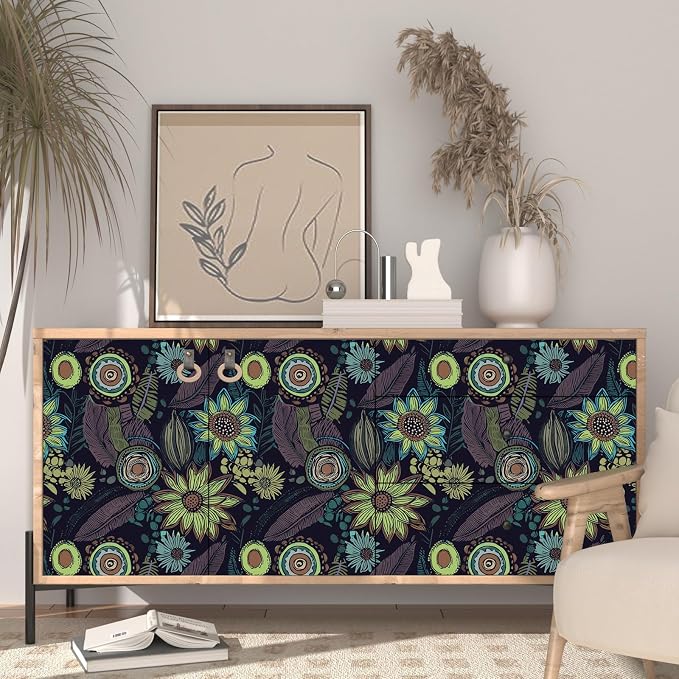 Vintage Boho Wallpaper Peel and Stick, Gothic Floral Contact Paper, Retro - Image 3