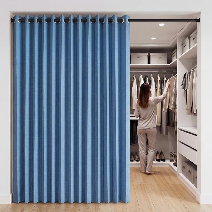 RYB HOME Accordion Style Room Divider Curtain-100% Blackout Folding Accordion - Image 8
