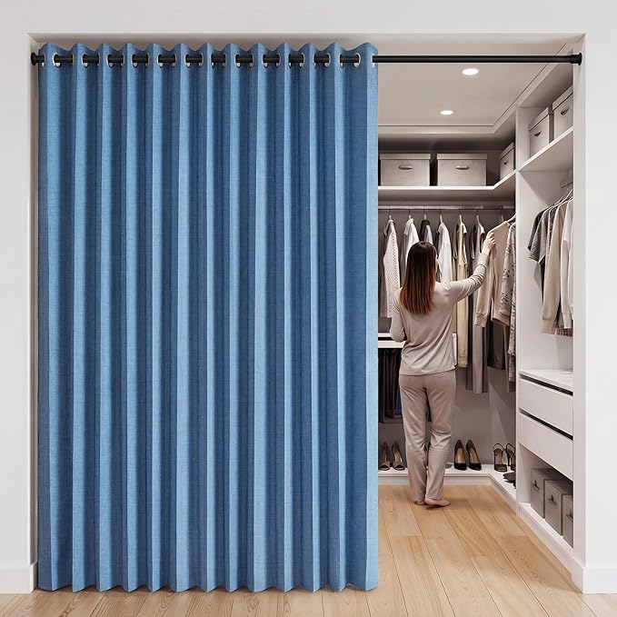 RYB HOME Accordion Style Room Divider Curtain-100% Blackout Folding Accordion - Image 8