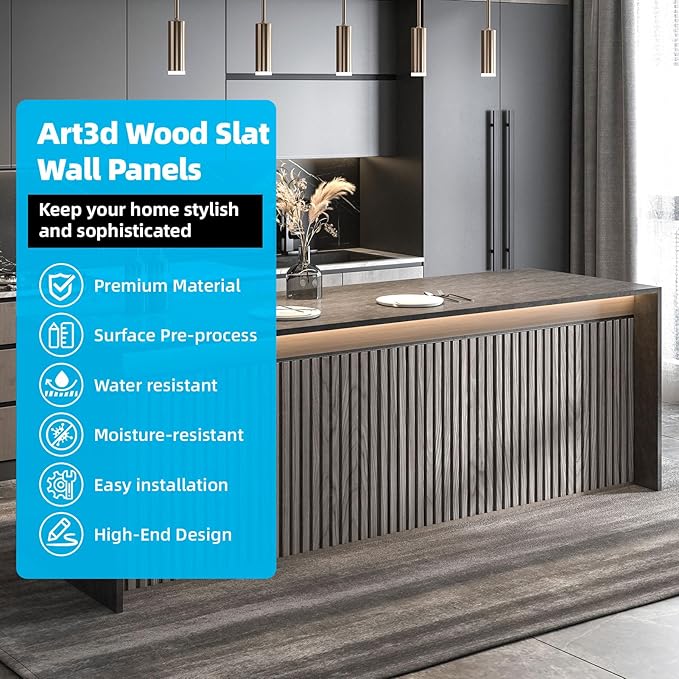 Art3d 6-Piece Wood Slat Panels for Stylish Interior Decor and Ceiling Decoration - Image 4