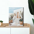 Hand-Painted Trendy blue Canvas Wall Art Pastel Preppy mediterranean Painting by JolyWell