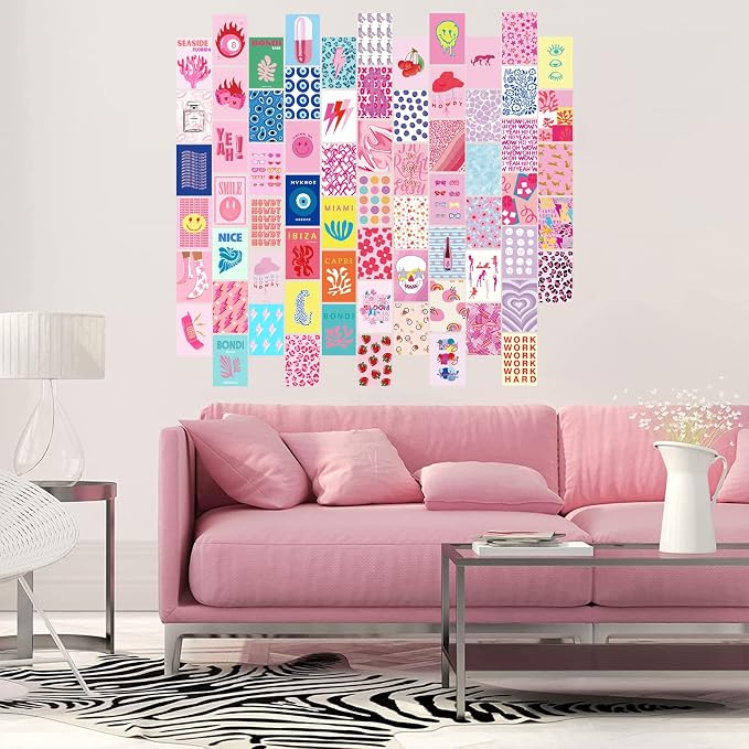 KBKBART 70pcs Preppy Room Decor, Aesthetic Pictures, Cute Trendy Pink Photo - Image 3