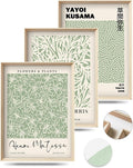 HesenDot Framed Matisse Sage Green Wall Art, William Morris Canvas Wall Decor by HesenDot