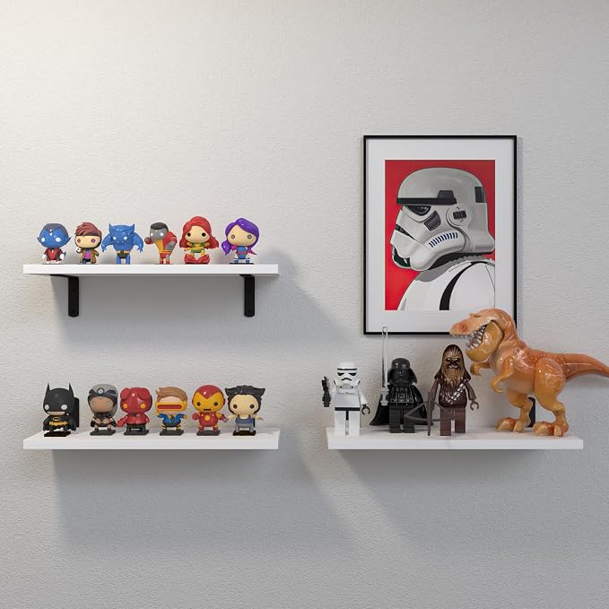 DOLLFIO Floating Shelves, 3 Sets Wall Wooden Shelves - Image 5