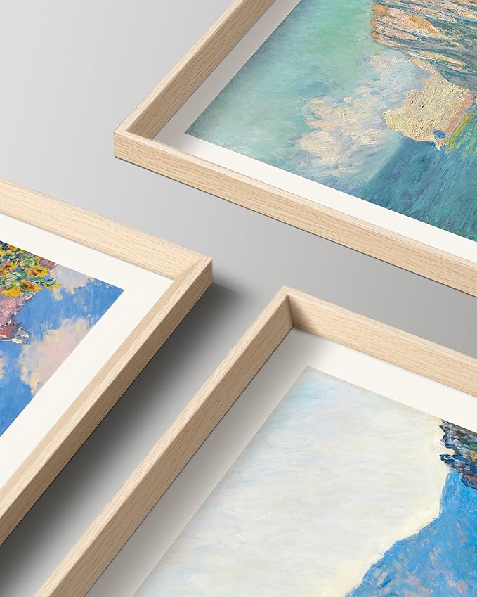 HesenDot Framed Claude Monet Wall Art 3 Piece, 12x16in High Framed Design - Image 2