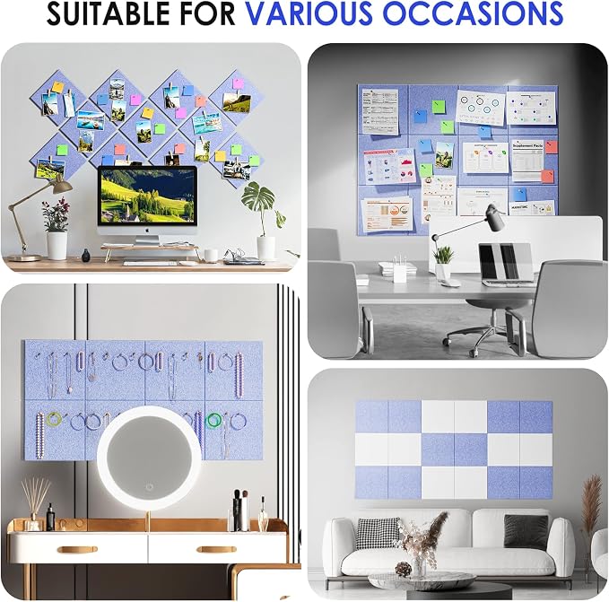 MaxGear Large Cork Board for Wall 48" x 36" Light Blue Bulletin Board, 12 Pack - Image 6