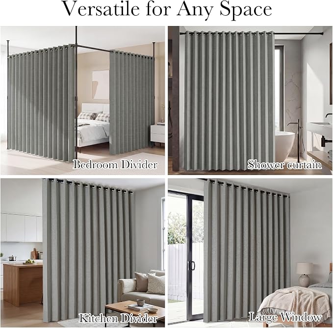 RYB HOME Accordion Style Room Divider Curtain-100% Blackout Folding Accordion - Image 7
