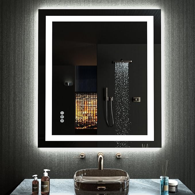 LOAAO 24”X30“ RGB LED Bathroom Mirror by LOAAO