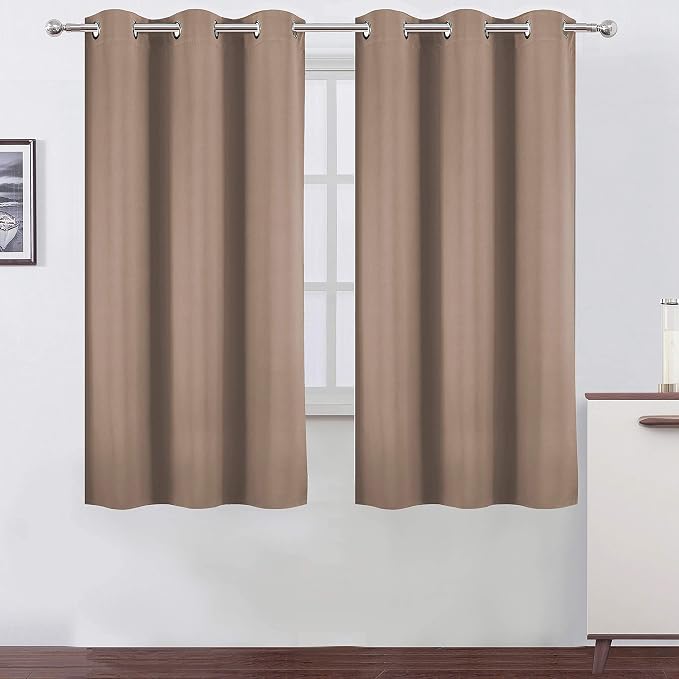 LEMOMO Cappuccino Blackout Curtains 38 x 54 Inch Length/Set of 2 Curtain by Lemomo