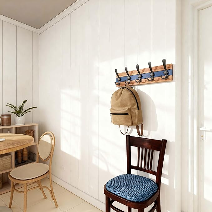 SKOLOO Rustic Wall Mounted Coat Rack - Image 3