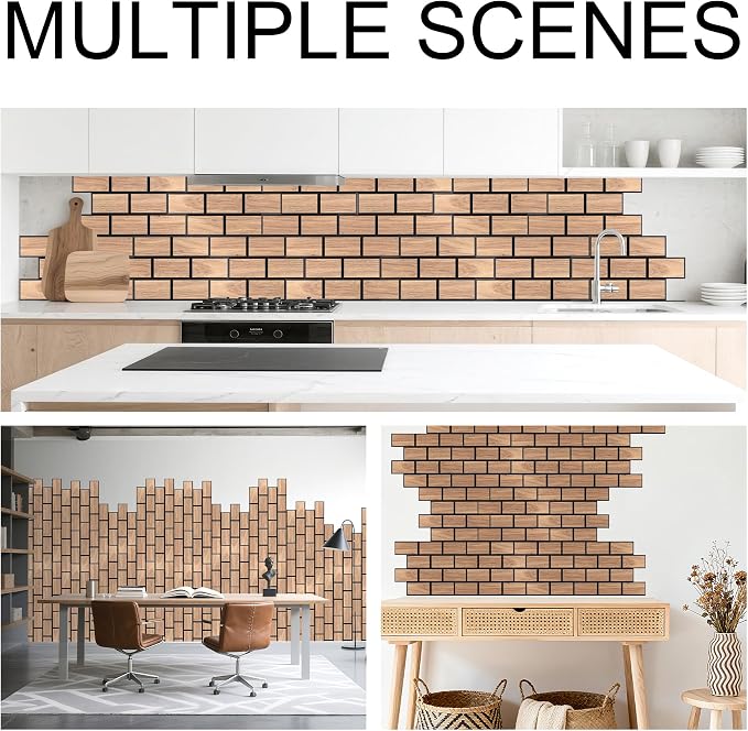 WoveN SounD Brick Acoustic Wall Panels, 16 Pack 16x12 Inch, PVC Wood Grain - Image 5
