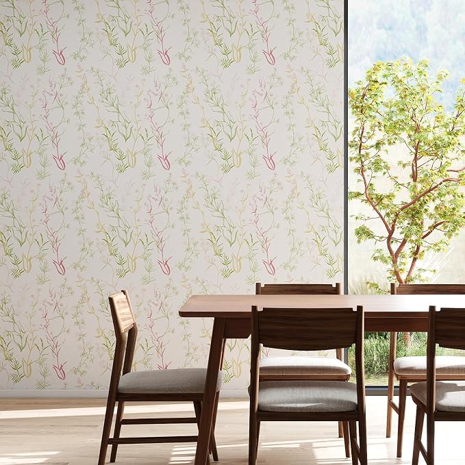 Timeet Floral Wallpaper Peel and Stick Botanical Wildflower Self Adhesive Wall - Image 6