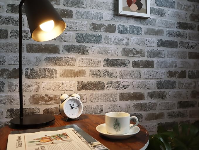 Guvana 17.3"×472.4" Brick Peel and Stick Wallpaper Brown/Grey Contact Paper - Image 2