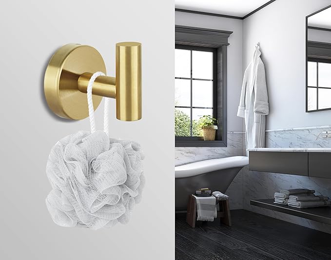 16pcs Gold BathTowel Hooks Robe Coat Bathroom Wall Hook Stainless Steel Heavy - Image 5
