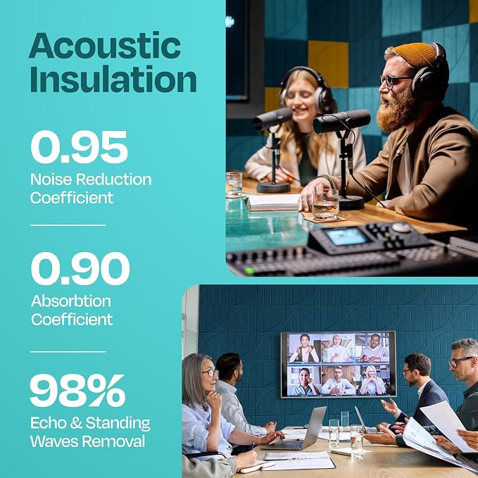 Acoustic Panels 12-Pack Soundproof Wall Panels 12"x12"x0.4" Decorative Sound - Image 3