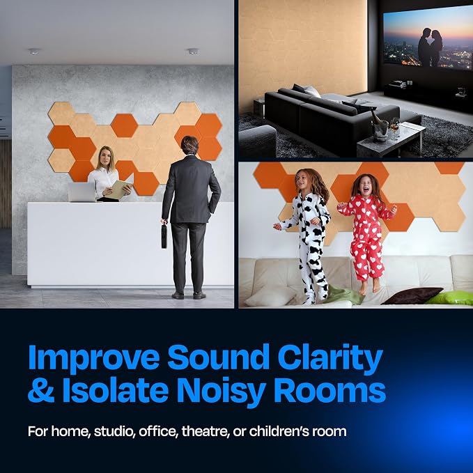 Acoustic Panels 12-Pack Soundproof Wall Panels 14"X12.1"X0.4" Sound Panels High - Image 4