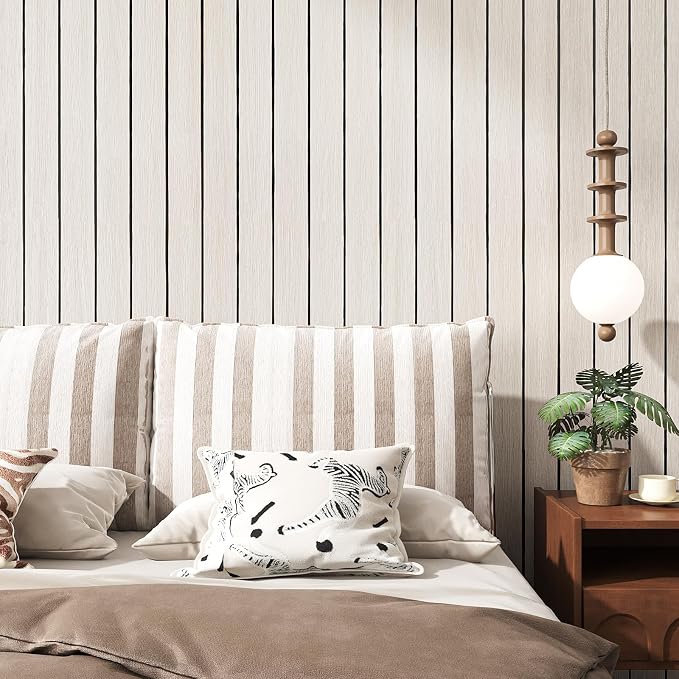 VEELIKE Wide White Oak Wood Slat Wall Panels Peel and Stick 3D Wood Panel - Image 2