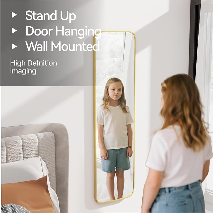 SCWF-GZ 47x14 Mirror Rectangle Full Body Length Door Hanging Wall Mounted - Image 9
