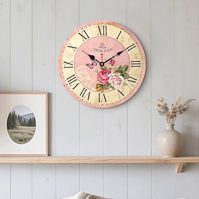 VIKMARI Home 14 Inch Battery Operated Silent Non-Ticking Vintage Wall Clock - Image 8
