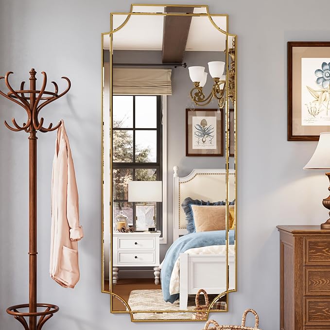 Kelly Miller 70"x30" Large Gold Beveled Full Length Mirror, Traditional by KellyMiller