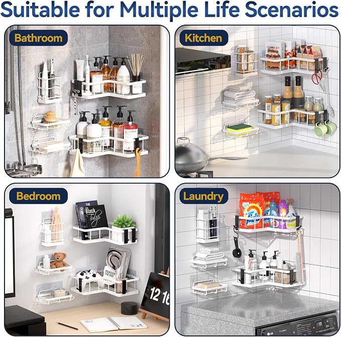 YASONIC Corner Shower Caddy, No Drilling Shower Shelf - Image 9