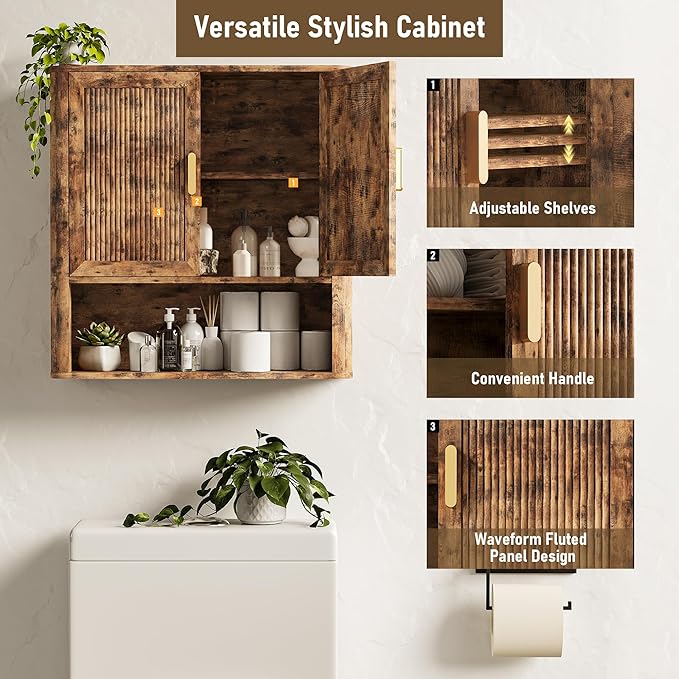 INNOD Bathroom Wall Cabinet, Wall-Mounted Medicine Cabinet - Image 3