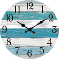 KECYET Wall Clock Battery Operated 8 Inch Outdoor Beach Style Blue Coastal by KECYETWALLCLOCK