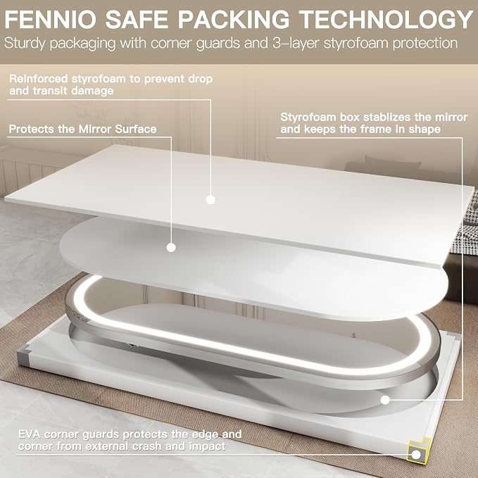 FENNIO 71" x 32" Large Wall Mounted Mirror - Image 7