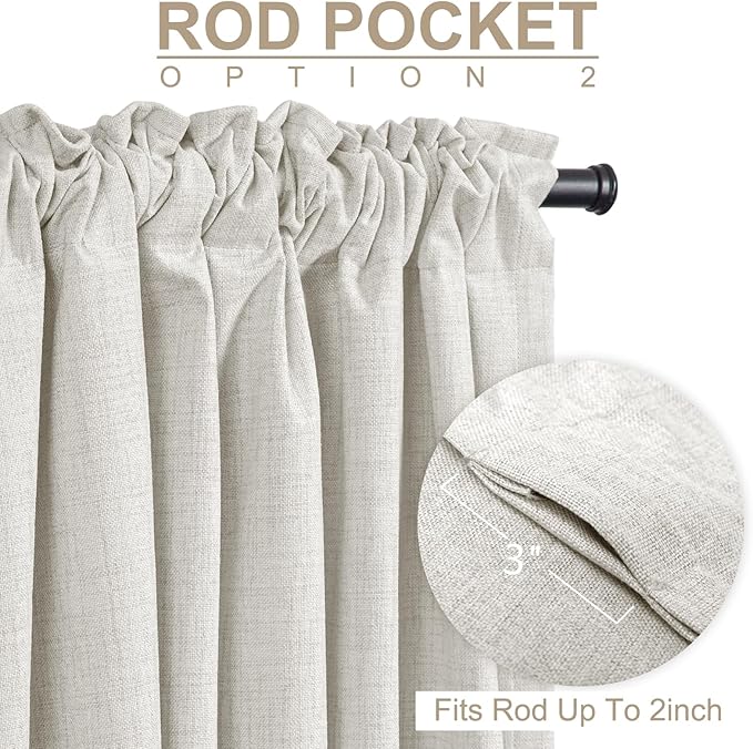 100% Blackout Shield Linen Blackout Sliding Door Curtains - Image 4