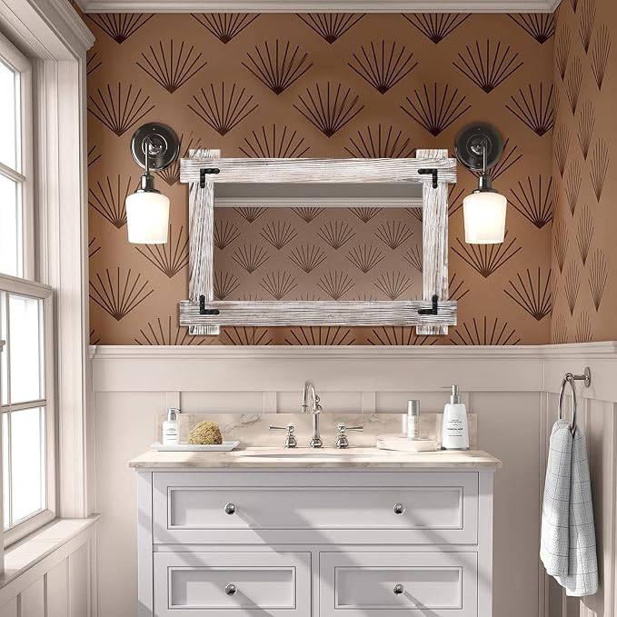 MeMoreCool White Farmhouse Bathroom Mirror 24x36 Inch, Wood Framed Decorative - Image 3
