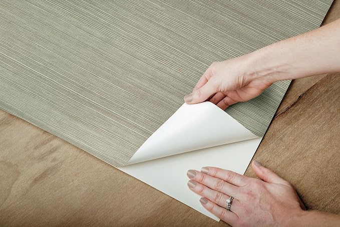 York Wallcoverings Natural Sisal Pine Peel and Stick Grasscloth Wallpaper - Image 5