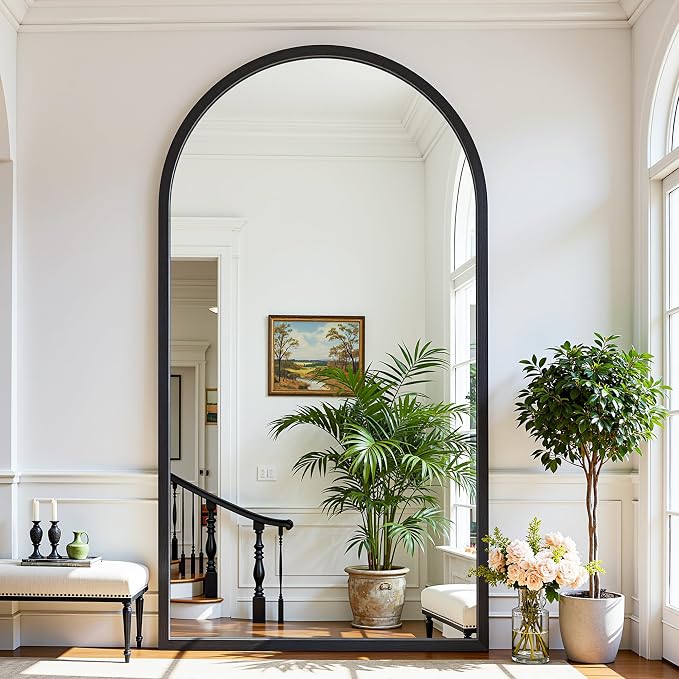 Full Length Mirror 76"×41" Floor Mirror Standing Tall Mirror, Arched Stand up - Image 3
