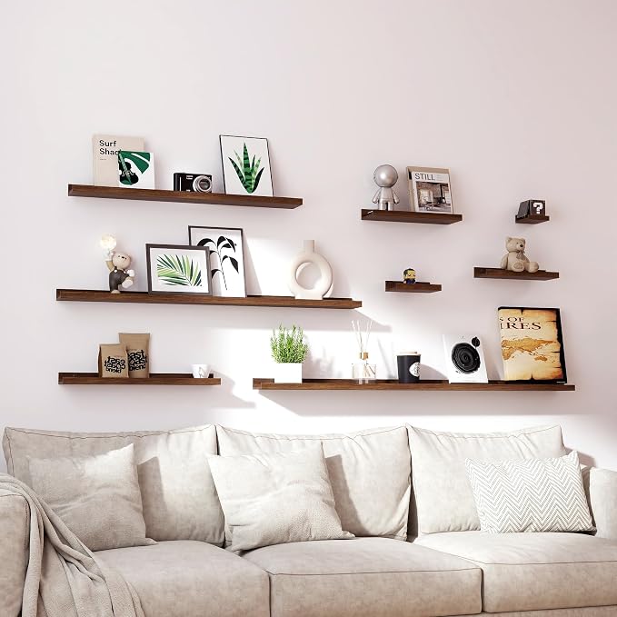 Floating Shelves for Wall Decor, Wall Mounted Wood Storage Shelf for Bedroom - Image 6