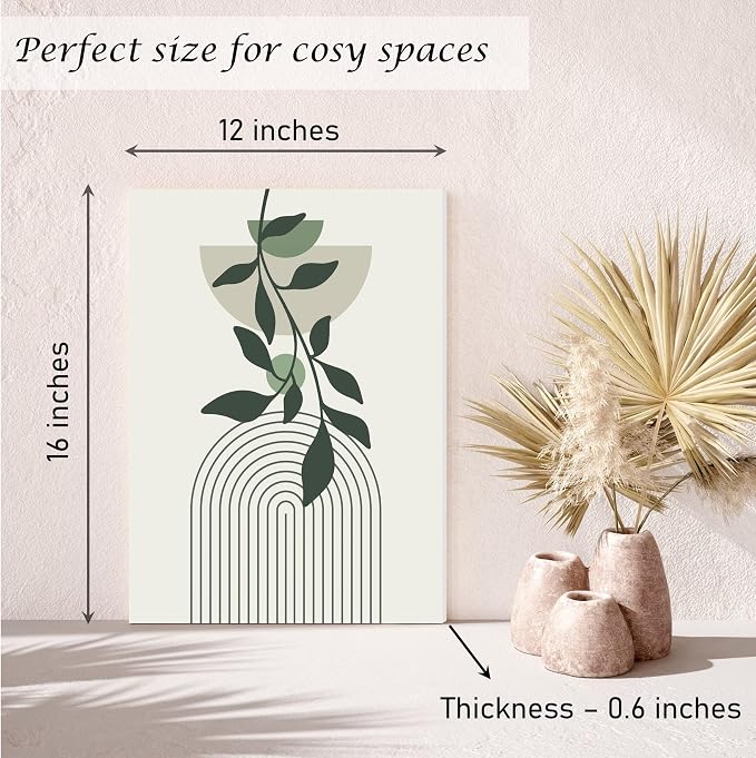 Induslyfe Large Framed Boho Canvas Wall Art Set of 3, Mid Century Modern room - Image 6