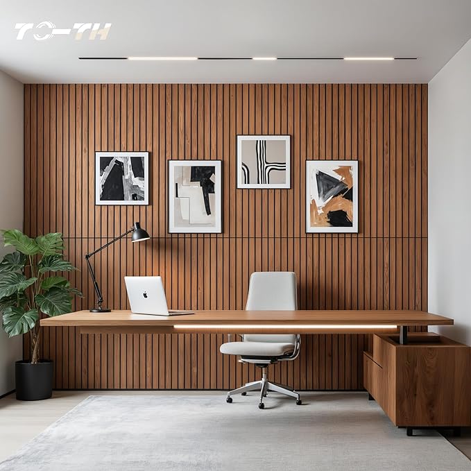 TO-TH Wood-Look Acoustic Panel, 4 Pack 47.2” x 23.6” Soundproof Wall Panels - Image 6
