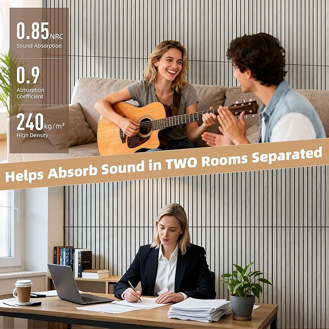 TO-TH Wood-Look Acoustic Wall Panels, 10 Pack 47.2” x 23.6” Acoustic Panels - Image 4