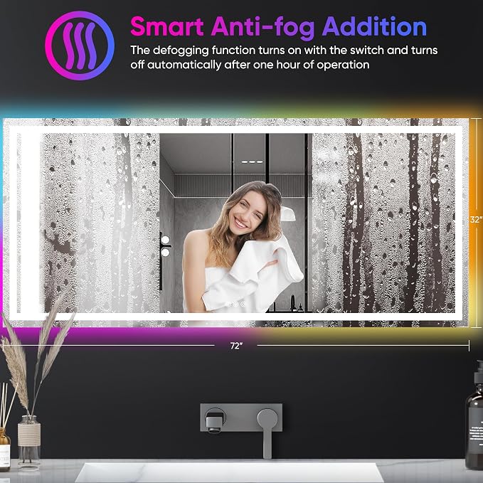 Antok 32"x 72" LED Bathroom Mirror - Image 6