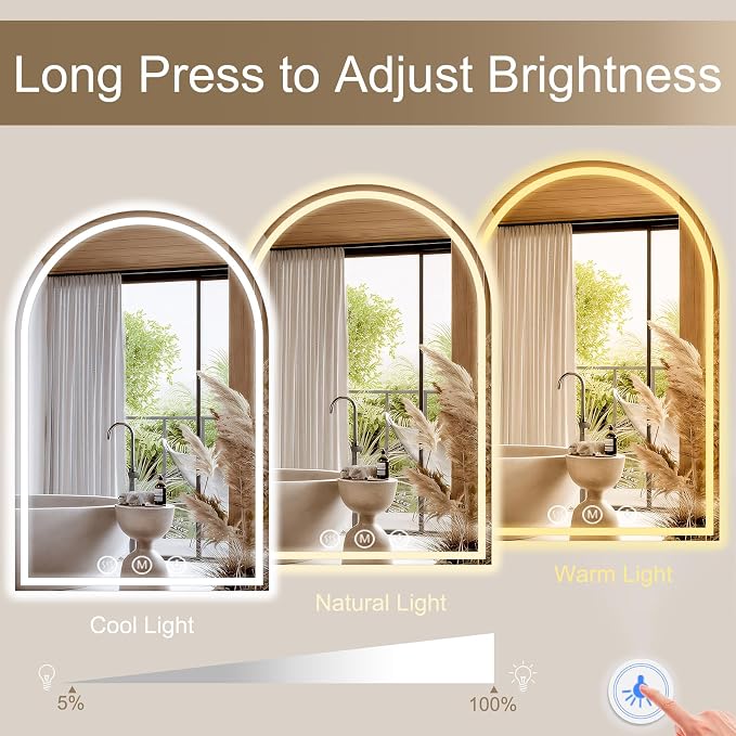 Arched LED Bathroom Mirrors - Image 4