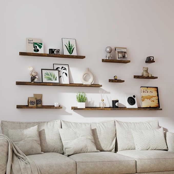 Small Floating Shelves for Wall Decor, Wall Mounted Wood Shelf for Bedroom - Image 6