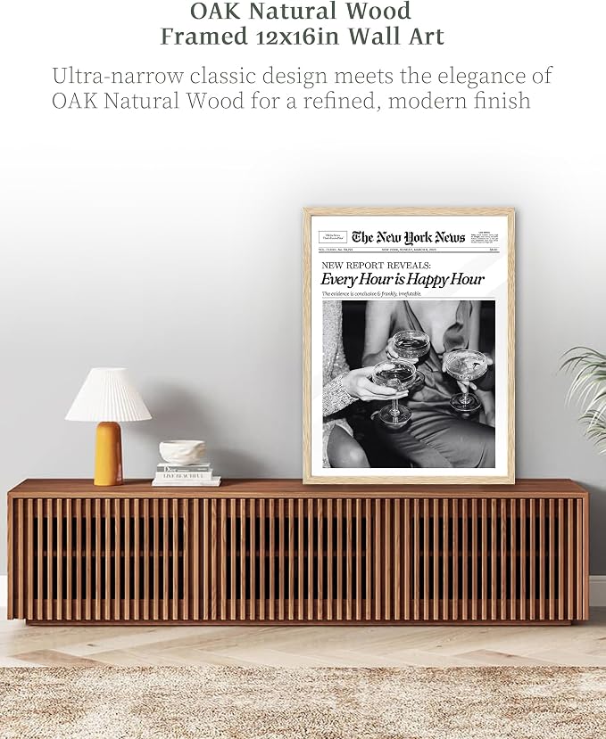 iHery Unframed Trendy NewsPaper Black Wall Art Prints Set of 1, 12x16in Canvas - Image 5