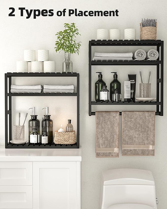 Galood Bathroom Shelves Towel Racks Over Toilet Storage - Image 7
