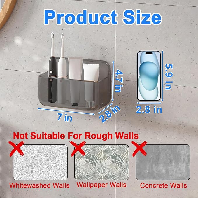 Diesisa 2pc Acrylic Wall Mount Organizer, Adhesive Cabinet Door Organizer - Image 2