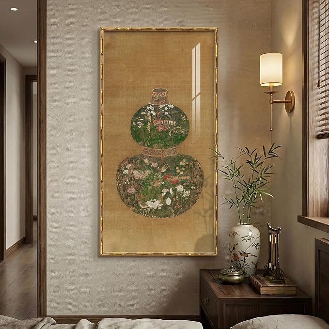 Gold Vintage Framed Chinoiserie Wall art - Image 9
