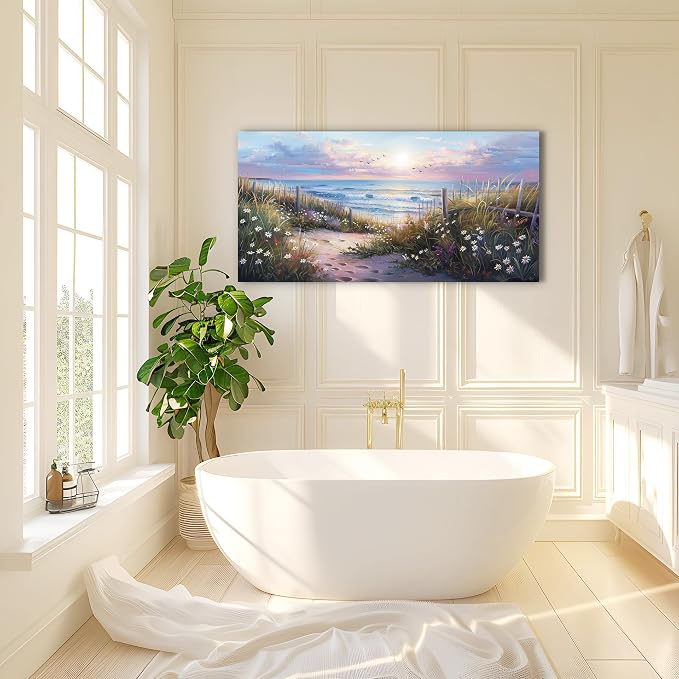 hyidecorart Canvas Wall Art For Living Room Wall DecorFor Bedroom Flower Beach - Image 6