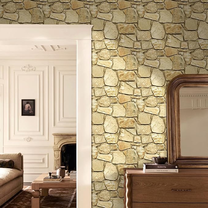 COMSTICKC 3D Faux Stone Wall Panel Peel and Stick Wall Covering, Ultra-Light - Image 3